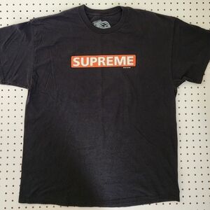 Powell Peralta Supreme Crown Logo T-Shirt XL Black Orange Box Logo Skateboarding